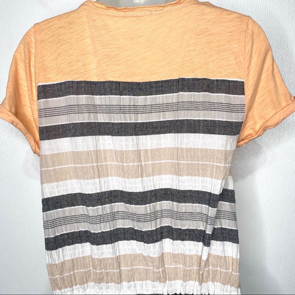 ANTHRO Little Yellow Button Striped Top - Picture 7 of 8